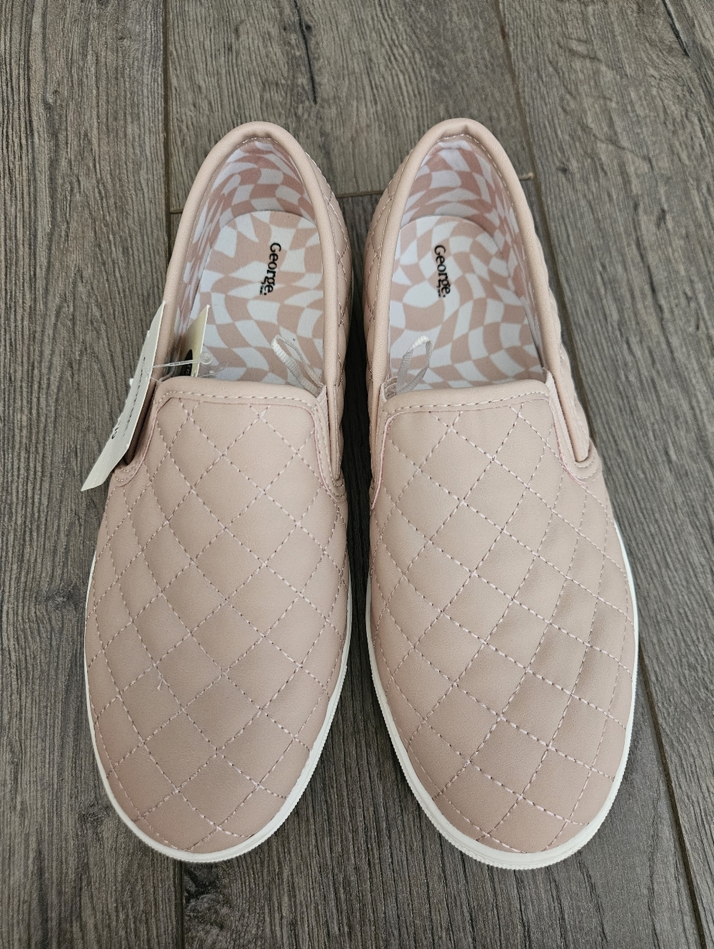 NWT George Quilted Slip-On Flats - Light Pink - Size 2Y